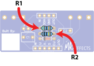 R1 and R2 on QuickFuzz main PCB