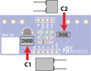 C1 and C2 on QuickFuzz main PCB