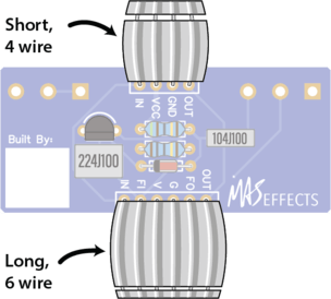 Ribbon cable on the QuickFuzz main PCB